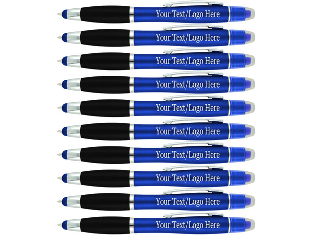 Personalized Pens with Gel Highlighter and Stylus -200 Pack Bulk-Free Imprint - 3 In Bible Highlighter No Bleed, Ballpoint Pen, and Stylus Combo-...