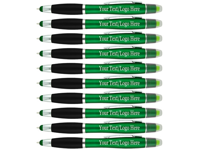 Personalized Pens with Gel Highlighter and Stylus -200 Pack Bulk-Free Imprint - 3 In Bible Highlighter No Bleed, Ballpoint Pen, and Stylus Combo-...