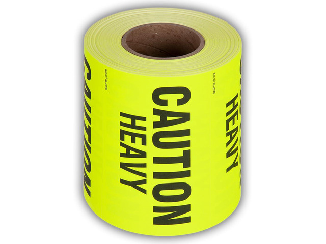 3' X 5' Caution Heavy Fluorescent Shipping Label Stickers for Shipping and Packing -500 Adhesive Labels Per Roll (10 Pack)