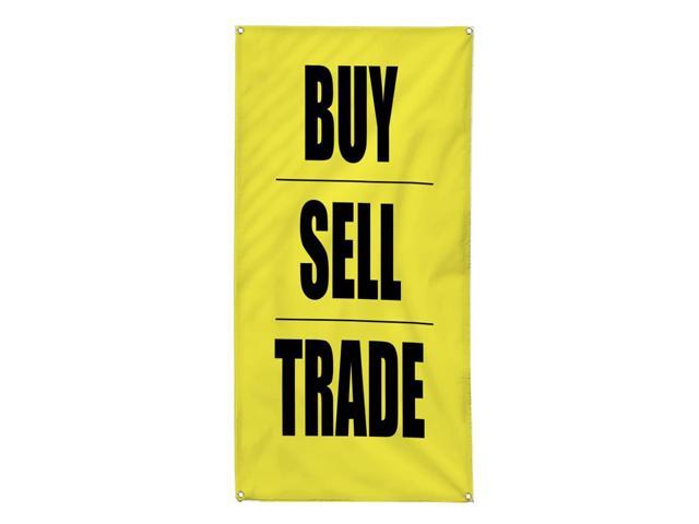 Vertical Vinyl Banner Multiple Sizes Buy Sell Trade Yellow & Red Promotion Business Business Outdoor Weatherproof Industrial Yard Signs 10 Grommets...