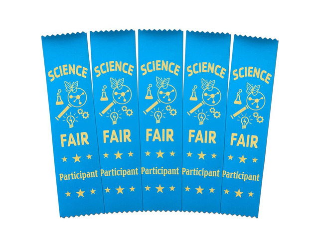 Science Fair Participant Ribbons - 500 Island Blue Bookmark Style Ribbons