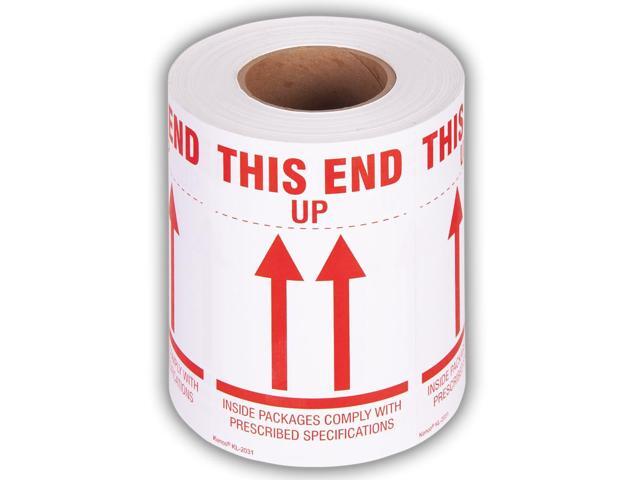3' X 5' This End Up/Inside Packages Comply with Prescribed Specifications Stickers - 500 Adhesive Labels Per Roll (10 Pack)