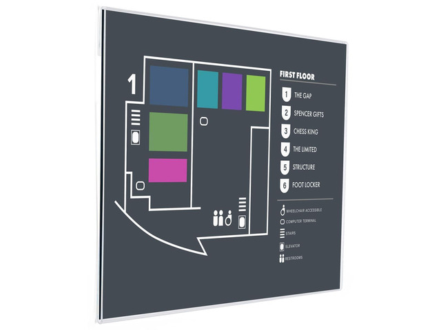 Clear Acrylic Wall Mounted Frame For Displaying 14 x 11-Inch Signs, Horizontal Display, Frameless Fold-over Design, Slide-in, Side-loading - Sold...