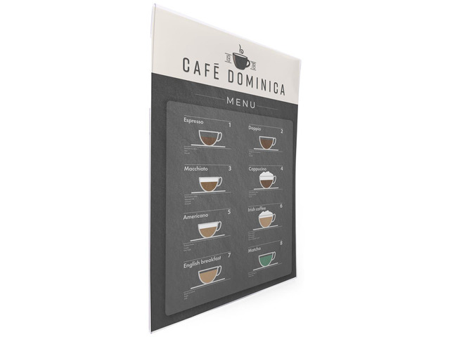 Set of 5, Wall Mounted Sign Holders for 18 x 24 Posters, Clear Acrylic Frame with Slide-in Design