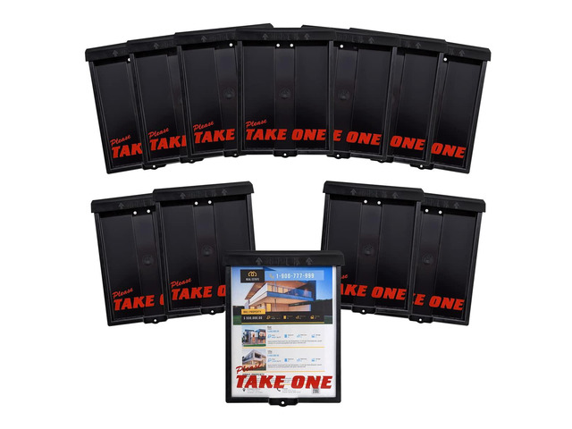 Outdoor Real Estate Brochure Box with Snap Shut Lid, Take One Document Holder Can Hold 100, 8.5 x 11 Documents, Flyers, Literature and Other...