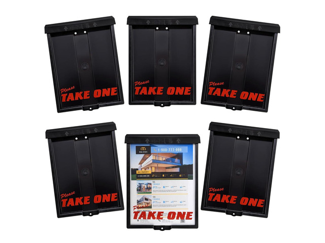 Outdoor Real Estate Brochure Flyer Box with Snap Shut Lid, Take One Document Holder, 100 - 8.5 x 11 Documents, Flyers, Literature, Notice and Other...