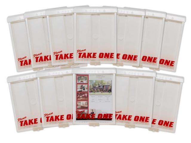 Outdoor Real Estate Brochure Flyer Box with Snap Shut Lid, Take One Document Holder, 100 - 8.5 x 11 Documents, Flyers, Literature, Notice and Other...
