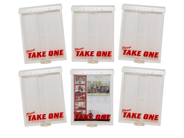 Outdoor Real Estate Brochure Flyer Box with Snap Shut Lid, Take One Document Holder, 100 - 8.5 x 11 Documents, Flyers, Literature, Notice and Other...