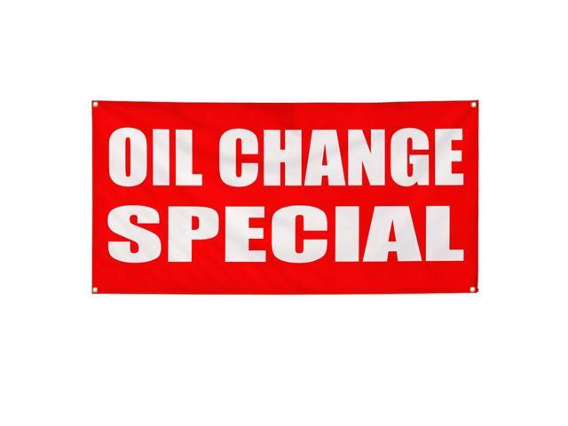Vinyl Banner Multiple Sizes Oil Change Special Business Business Outdoor Weatherproof Industrial Yard Signs Red 10 Grommets 60x144Inches