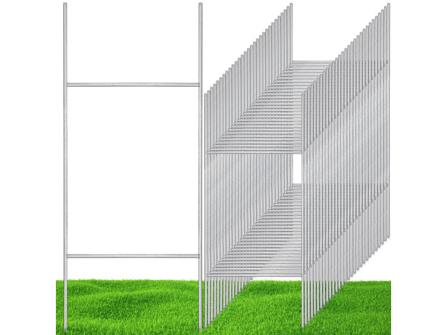 100 Pcs H Stakes for Yard Signs 30'' x 10'' Metal Heavy Duty H Frame Wire Stakes Weatherproof Metal Holder for 250 Anniversary USA 4mm 5mm...