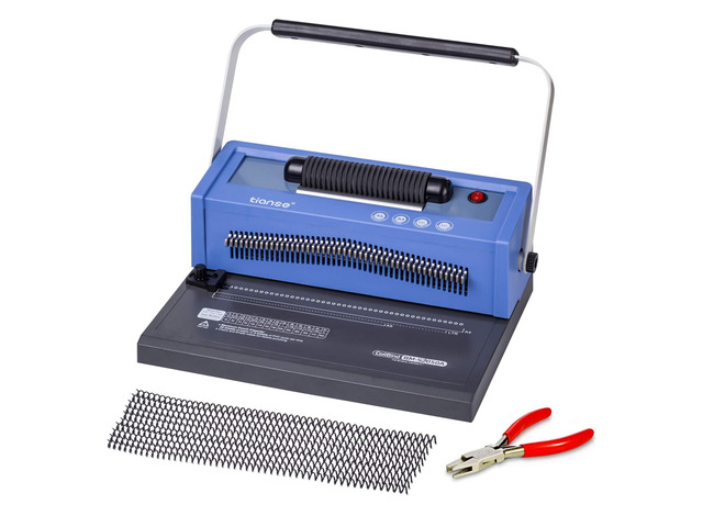 Spiral Coil Binding Machine, Manual Book Maker Punch Binder with Electric Coil Inserter, Disengaging pins, Adjustable Side Margin, Comes with...