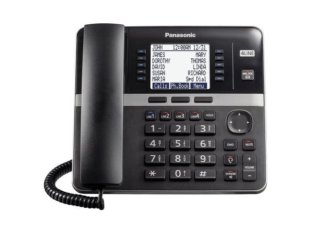 Office Phone, Corded Extension Desk Phone Accessory to Connect Wirelessly to Expandable Base Station - KX-TGWA40B (Black)