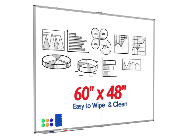 60x48 Large Whiteboard for Wall, Magnetic Dry Erase Board for School Extra-Large Writing Surface, Smooth Writing and Easy Erasing, Wall-Mounted...