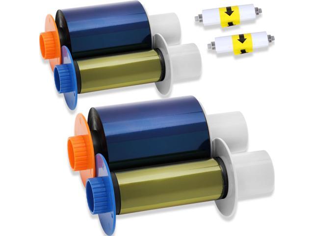 2 Pack 84051 YMCK Color Ribbon Compatible with Fargo Hdp5000 / Hdpii Printer 084051 YMCK Full-Color Yields 500 Prints with Clean Spool