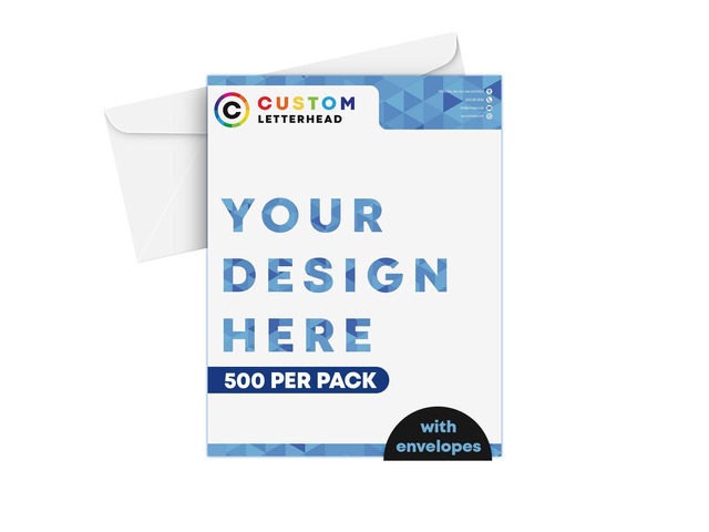 8.5 x 11 Custom Printed Letterhead, Full Color Professional Quality Printing Upload Your Design and Add Your Texts, Logos and Graphics ...