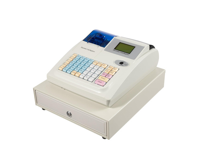 48 Keys Cash Register, Commercial Electronic Cash Register with LED Display and Thermal Print Head Tabletop Cash Register Drawer Receipt Printer...