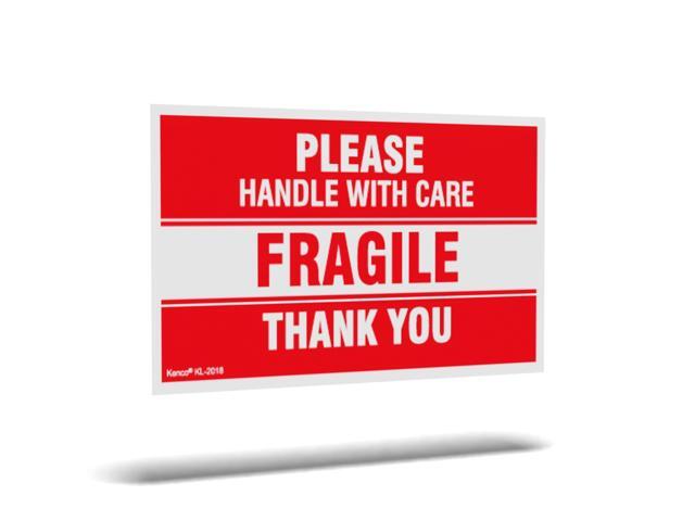 3' X 5' Fragile Handle with Care Warning Stickers for Shipping and Packing- 500 Permanent Adhesive Labels Per Roll (10 Pack)