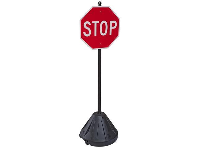 Tip-n-Roll XL Portable Pole 3 Sign Holder 24'w x 16'h Wheeled Base Black Base 60h Pole (XL-PP3-60)