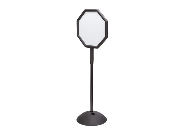 Write Way Dry Erase Board Octagon Shape Sign, Dual-Sided and Magnetic for Indoor and Outdoor Use, 65'in Height, Black