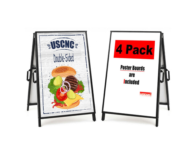 A Frame Sidewalk Sign 24x36 inches Sandwich Board Signs Outdoor Heavy Duty Double-Sided,including 2 Corrugated Boards 2 Anti-Glare for Business...