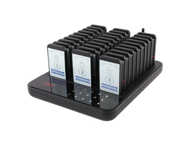 Restaurant Pager Wireless Calling System 30 Beepers Guest Customer Queue Pagers for Food Court Food Truck Church Nursery Clinic Coffee Shop with...