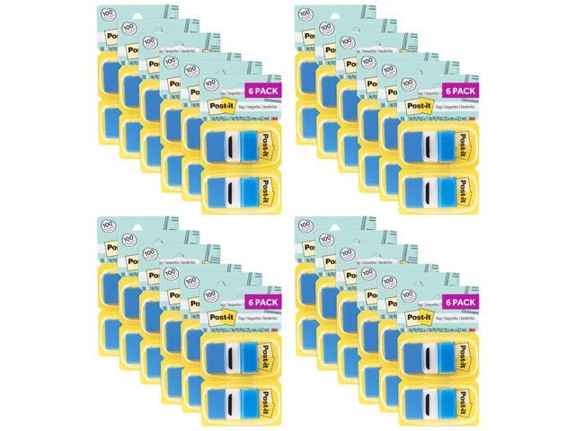 Flags,1 in. x 1.7 in.,Twelve Dispensers with 50-Count Blue Sticky Tabs Per Dispenser, Removable Page Markers for Textbooks, Notebooks, Planners,.