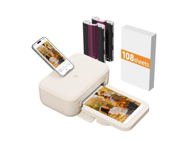 4x6 Photo Printer & 108 Sheets Photo Paper & 2 Ribbons, Full Color Instant Picture Printer for Phone/Laptop/Home Use, Wi-Fi Connection,...