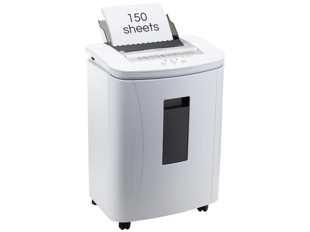 150-Sheet Auto Feed Paper Shredder: High Security Micro Cut Shredders for Home Office, 30 Minutes Commercial Heavy Duty Shredder with 4 Casters,...