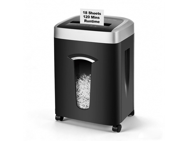 18 Sheets Paper Shredder Heavy Duty for Home Office 120 Mins Runtime, P-4, 7.9 gal, Shreds CDs & Credit Cards