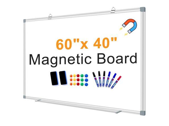 Large Magnetic Dry Erase Whiteboard, 60'X40' White Board for Wall with Long Pen Tray, Dry Erase White Board for Home Office Classroom