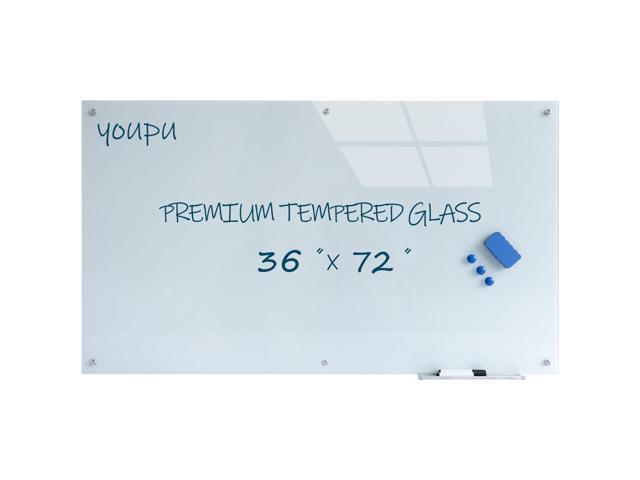 Magnetic Glass White Board 72'X36'Premium Tempered Dry Erase Board
