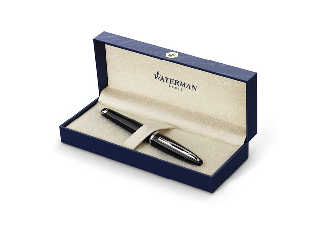 Duofold Centennial Fountain Pen, Classic Black with Gold Trim, Medium Solid Gold Nib, Black Ink and Convertor, Premium Gift Box