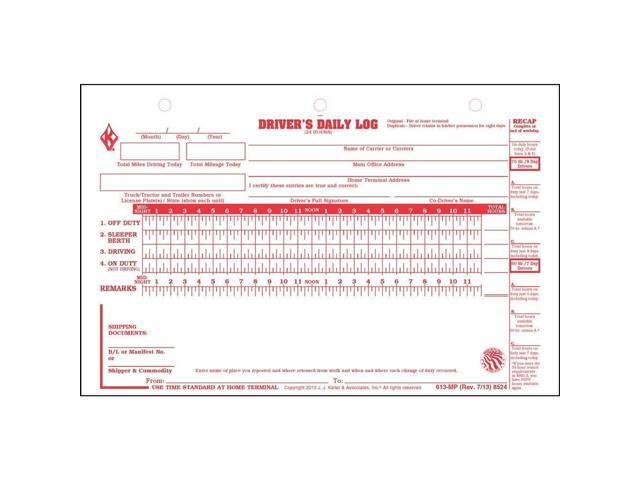J. J. Keller Deluxe Duplicate Driver Daily Log 50-pk. with Detailed DVIR & Daily Recap - Shrinkwrapped Loose-Leaf Format, 2-Ply with Carbon, 8.5' x.