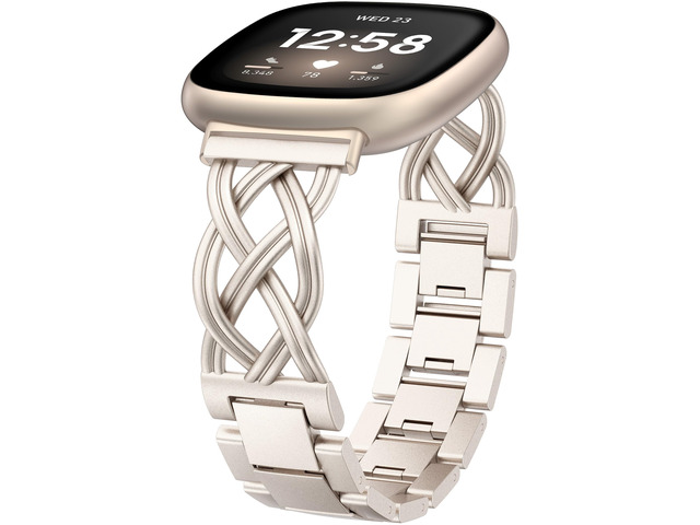 Metal Band Compatible with Fitbit Versa 4/Versa 3/Sense 2/Sense Bands Women, Celtic Stainless Steel Strap Dressy Bracelet Designer Pretty Wristband