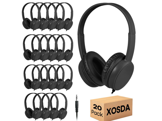 Classroom Headphones Bulk 20 Pack for for Kids Students K-12, Wholesale School Durable Wired Earphones for Teachers Teens Chromebook Computer...