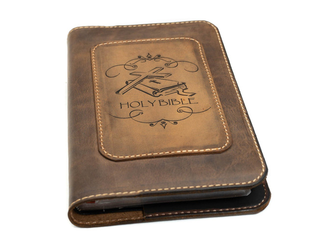 Real Leather NIV Large Print Bible. Option to Laser Engraved Name, Personalized Gift for Wedding, Baptism, Graduation or Birthday, Birthday or...