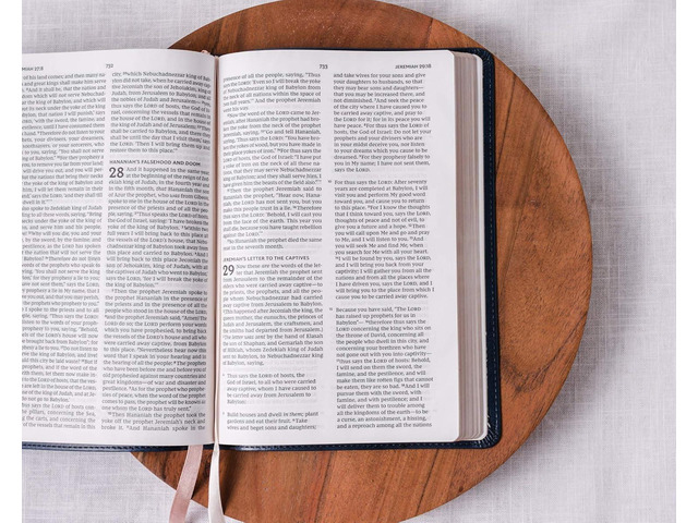 Real Leather NKJV Large Print Bible. Option to Laser engrave name, initials or logo. Personalized Gift for Wedding, Baptism, Graduation or...