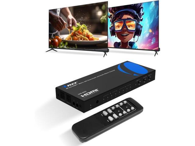 4x2 HDMI Matrix Switch 4K@60Hz Audio Extraction, EDID, IR, HDCP 2.2 18Gbps Bandwidth, HDR, 12-bit Deep Color, Dolby TrueHD, DTS-HD Master Audio,...