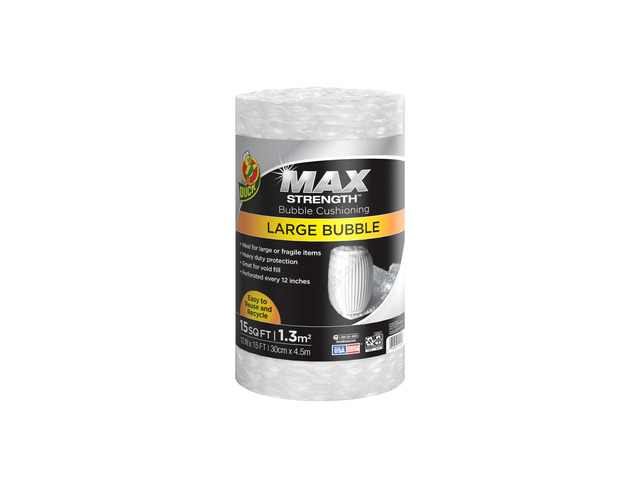 Max Strength Bubble Cushioning Wrap for Moving, Shipping, 15 FT, Large Clear Bubble-Packing Wrap for Heavy Duty Protection Packaging Boxes, Roll...