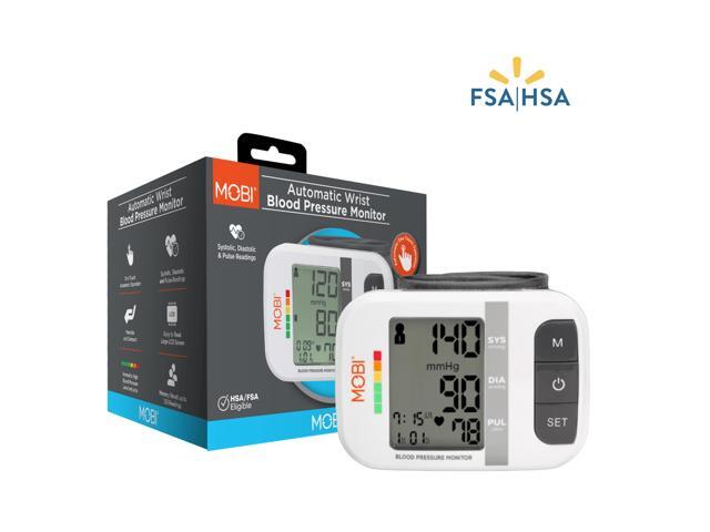 MOBI-Wrist Blood Pressure Monitor Bp Monitor Large LCD Display Blood Pressure Machine Adjustable Wrist Cuff 5.4-7.7-Inch Automatic 120x2 Sets...