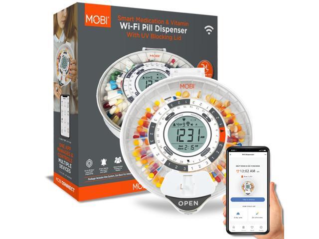 MOBI Smart WiFi Automatic Pill Dispenser with Alarm & Lock 28 Day Smart Medication Organizer for Elderly & Caregivers WiFi App Control, Sound &...