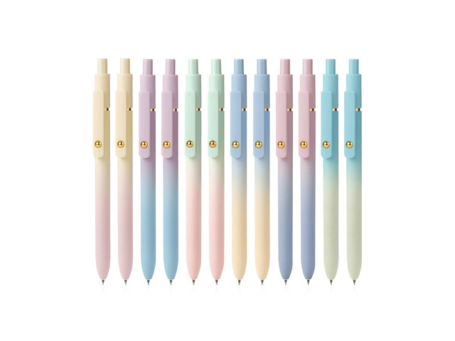 Gel Pens, 12 Pcs 0.7mm Comfort Grip Quick Dry Black Ink Pens Fine Point Smooth Writing Pens, Cute Office Supplies Gifts for Women