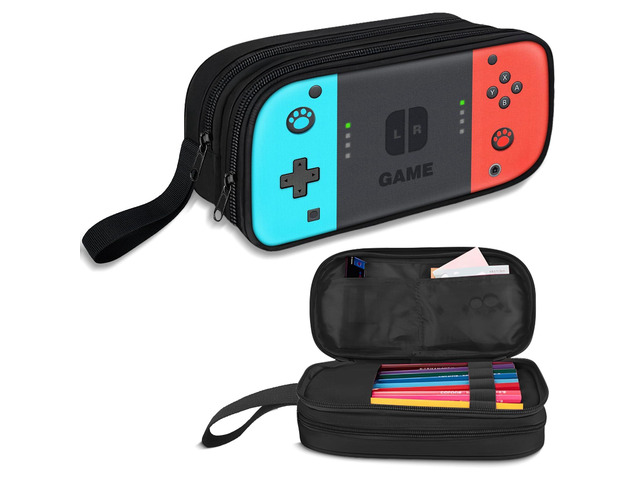 Large Pencil Case for Boys - Boys Pencil Pouch with Zipper Compartments - Big Capacity Pen Box Gamer Pen Bag Organizer for Kids Teens School