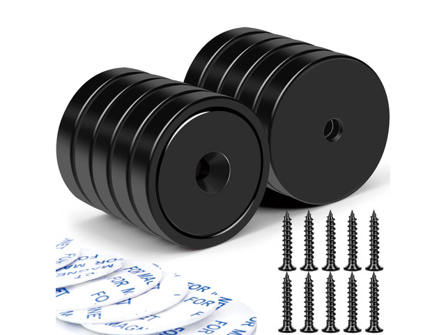 Magnets 110 LBS Heavy Duty Neodymium Strong Magnet 10 Pack Imanes Fuertes Magnet Magnetic Wall Mount Round Mounting Powerful Locker Industrial...