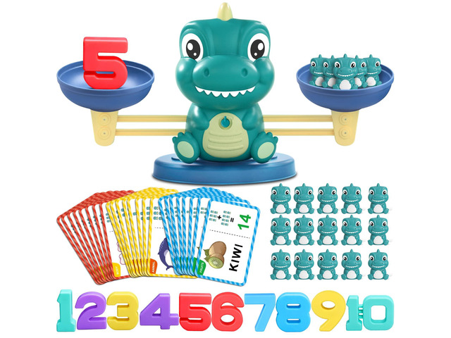 Dinosaur Math Balance Toys, Montessori Toys for 3 Years Old Kids Matching Letter, Learning and Educational Toys for Boys Girls - Birthday Gifts for...