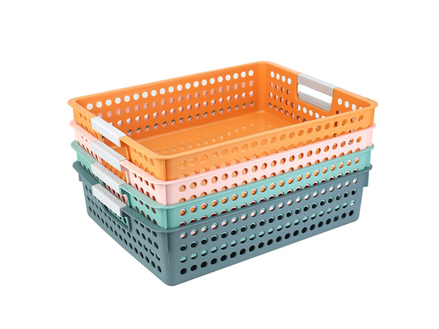 Turn in Trays Classroom, 4Pcs Paper Trays for Classroom, Book Baskets for Library, Drawers, Office, Home