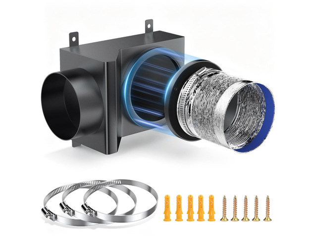Magnetic Dryer Vent Connector Kit, 90 Degree Magnetic Dryer Vent Strong Magnet Dryer Vent Adapter Airtight Seal Quick Connect Disconnect Easy to...