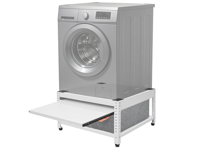 Washer and Dryer Pedestals, 28' L x 28' W Heavy Duty Metal Washer and Dryer Stand Universal Platform, Washer Dryer Pedestal with Basket Shelf,...