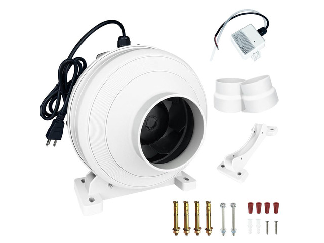 Dryer Vent Booster Fan with Pressure Switch for Automatic Activation, 4' Inline Exhaust Fan 260CFM High Air Volume, Ultra-Quiet Anti-Clog Design...
