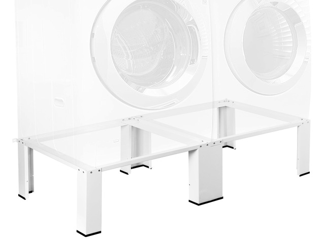 Universal Laundry Dual Pedestal for Washer and Dryer Set, Washing Machine Stand, Dryer Base, White, LF-WDP01